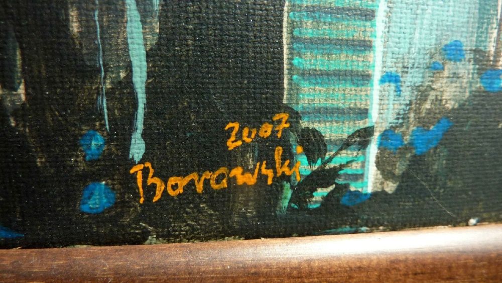 Obraz AMELIA Palma na dziedzińcu Andrzej Borowski akryl na płótnie