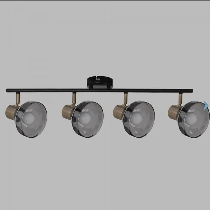 Listwa reflektorowa czarno-złota led 4 lampy, salon,E14, nowa