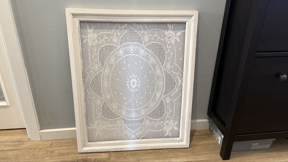 Quadro com crochet antigo