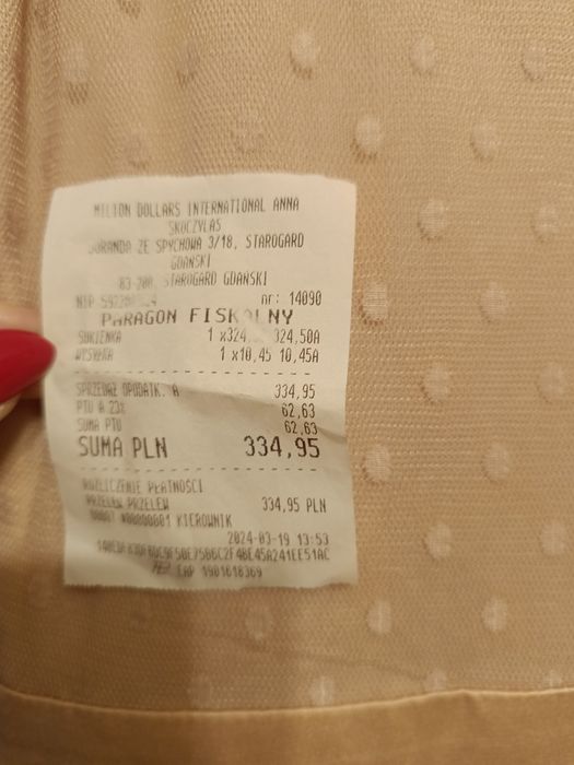 Sukienka pudrowy róż M/L