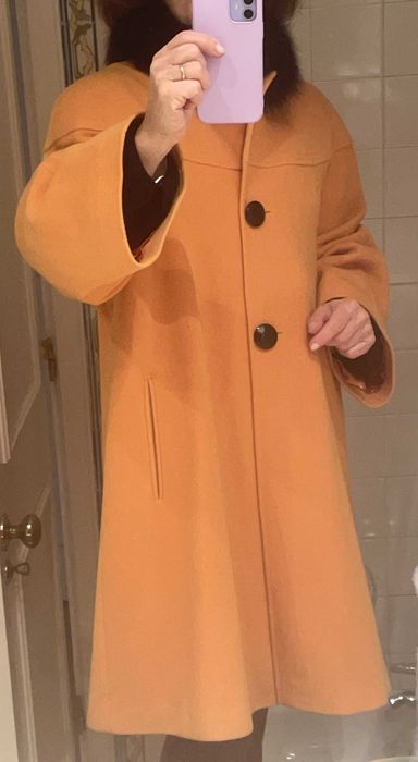 Casaco comprido marca luxo Electre, Paris, 100% lamb's wool