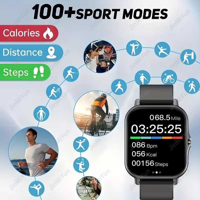 Smartwatch Inteligente (unissexo) compatível c/Android e iPhone. Novo.