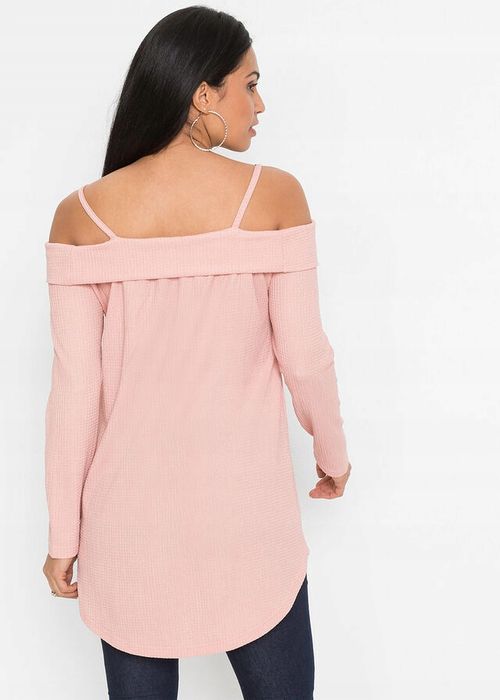 Bluzka różowa odkryte ramiona długa r.36/38