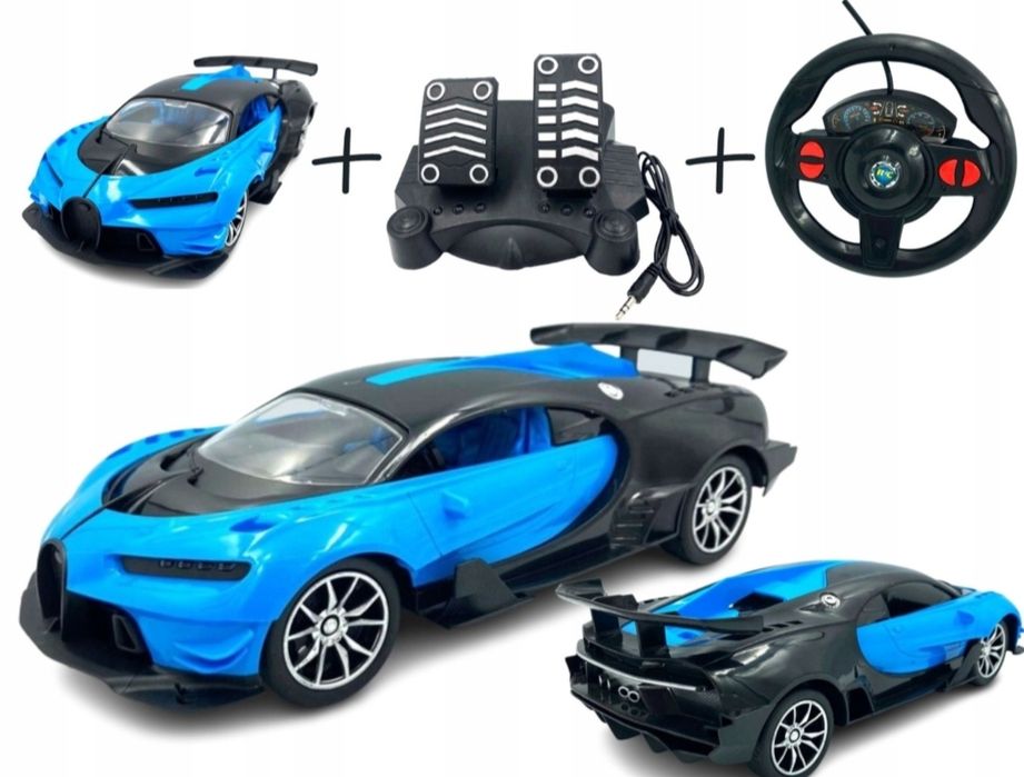 Samochód Rc Zdalnie Sterowany Auto Kierownica Pedały Bugatti