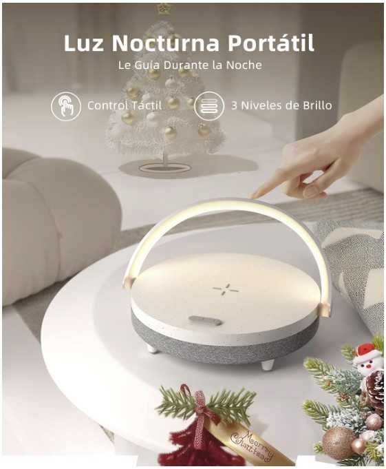 Ezvalo Carregador sem Fios Coluna Candeeiro Wireless