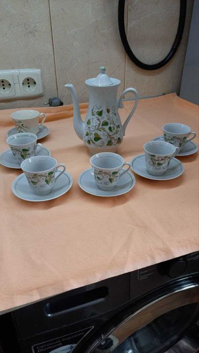 Фарфоровый кофейний сервиз "Березка" Полтавский фарфоровый завод