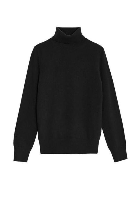 Чорний гольф з натурального 100% кашеміру