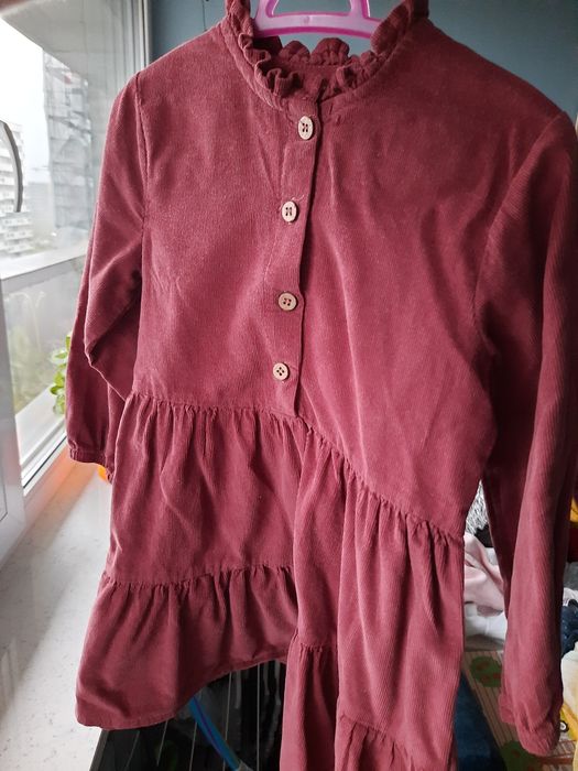 Sukienka niemowlęca bordowo-brązowa 98 Pepco