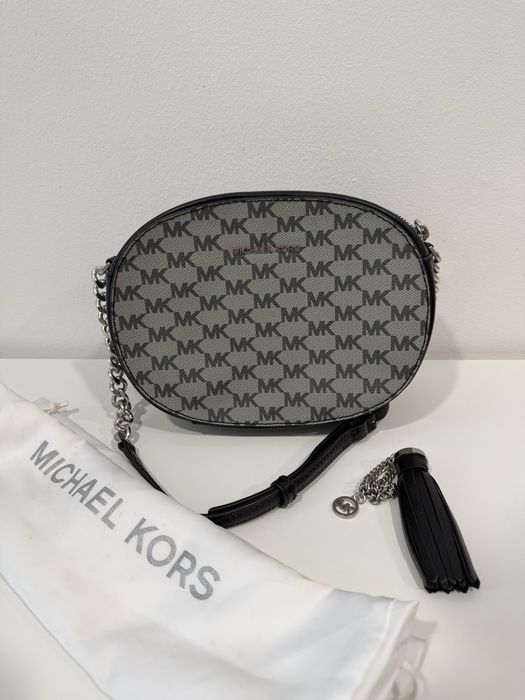 Mala Michael Kors Monograma Cinza/Preto
