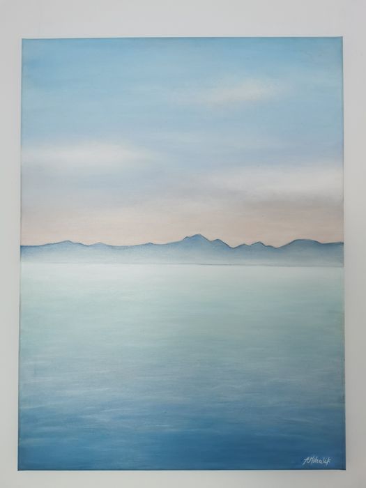 Obraz ręcznie malowany morze płótno akryl 60x80cm