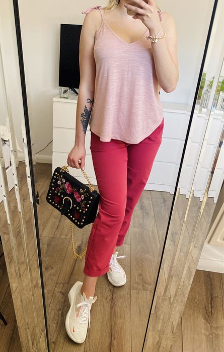 Wiązany top New Look 36 (S) pudrowy róż
