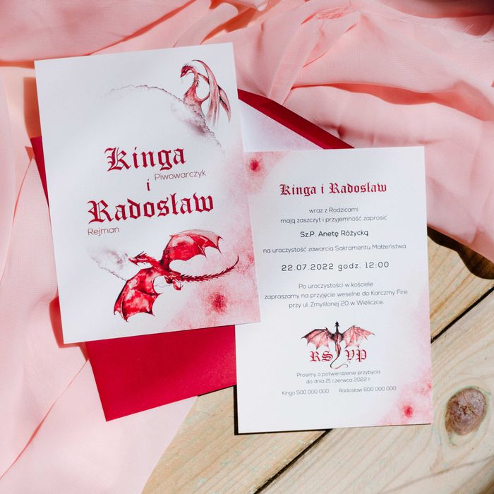 Zaproszenia na ślub w stylu FANTASY - smoki
