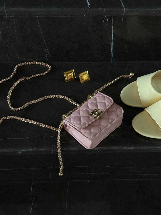Chanel Calfskin Quilted Perfect Fit Wallet On Chain Mini Pink/Шанель Перфект Фіт ВОК Міні