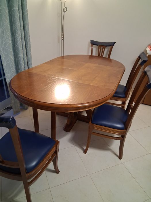 Mesa jantar madeira Castanho com 4 cadeiras