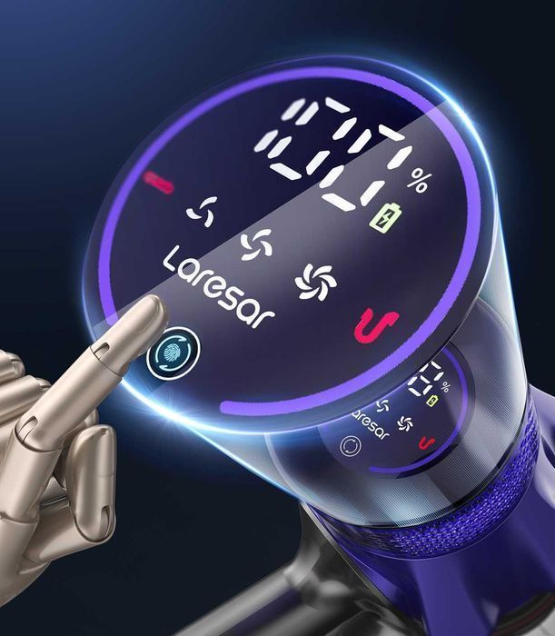 Odkurzacz Laresar V7 500W 50KPA LED HEPA bezprzewodowy pionowy stojący