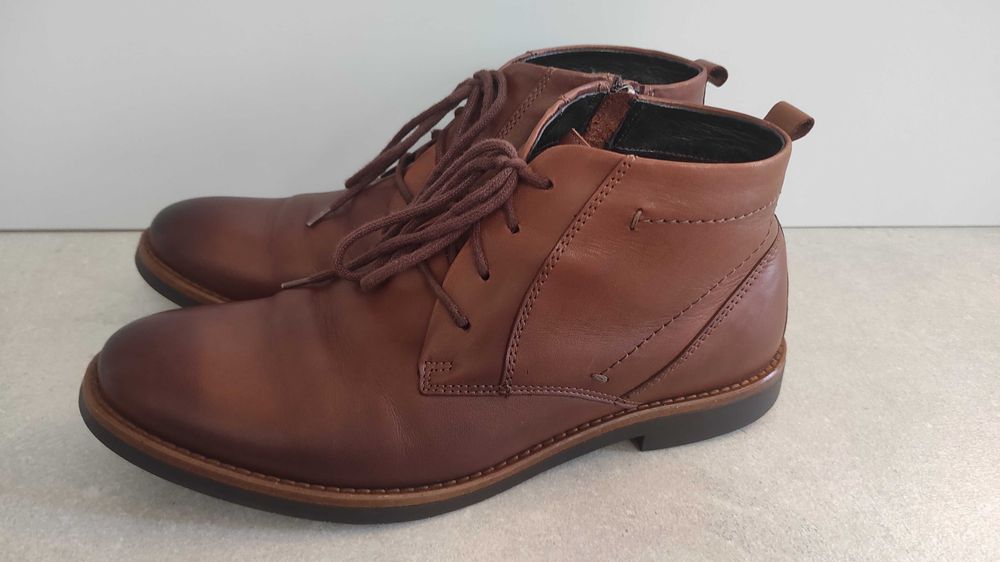 eleganckie trzewiki botki kozaki buty męskie Efekt skóra naturalna 42