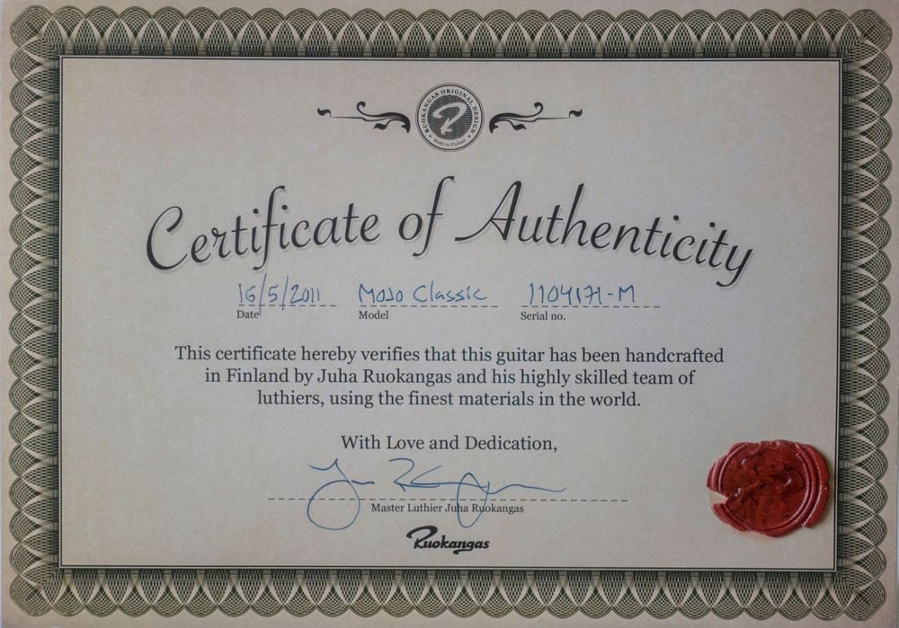 Zarezerwowana – Gitara elektryczna Ruokangas Mojo Classic 2011.