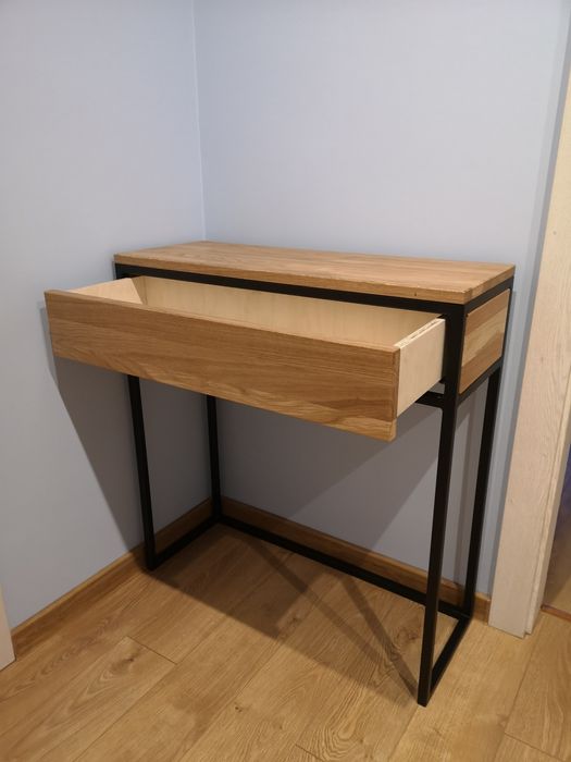 Toaletka, konsola loft, industrial, lity dąb