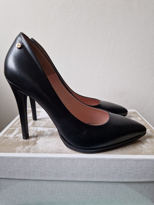 Szpilki Venezia czarne skórzane 11,5 cm rozmiar 40