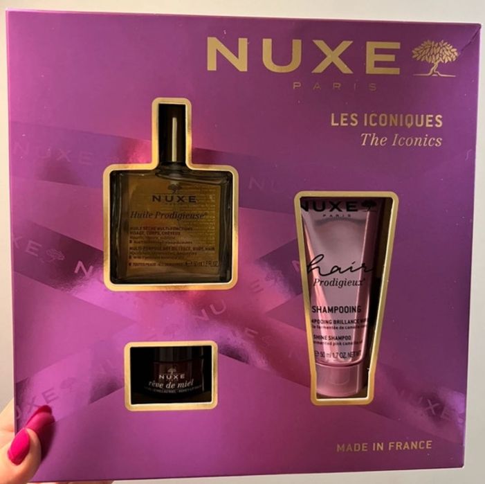 Nuxe nowy zestaw prezentowy olejek szampon balsam do ust