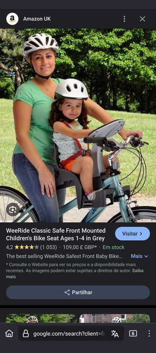 Cadeira criança para bicicleta - weeride