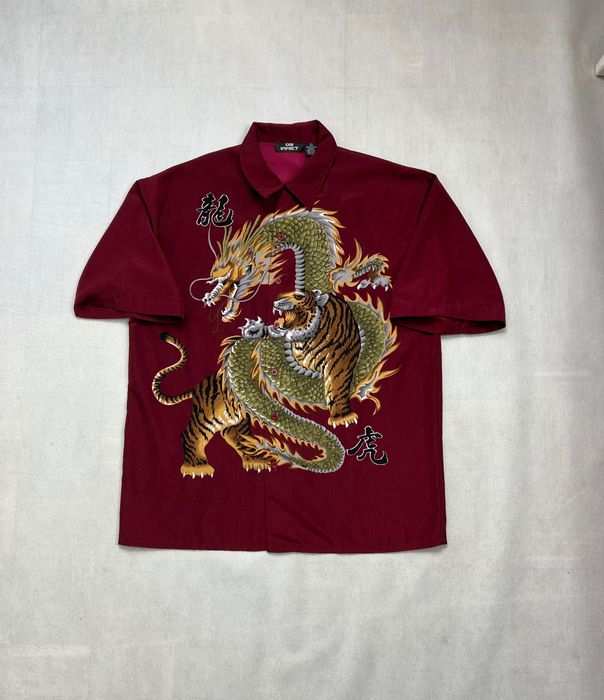 Koszula City Impact Dragon Tiger Vintage Print Asia Japan