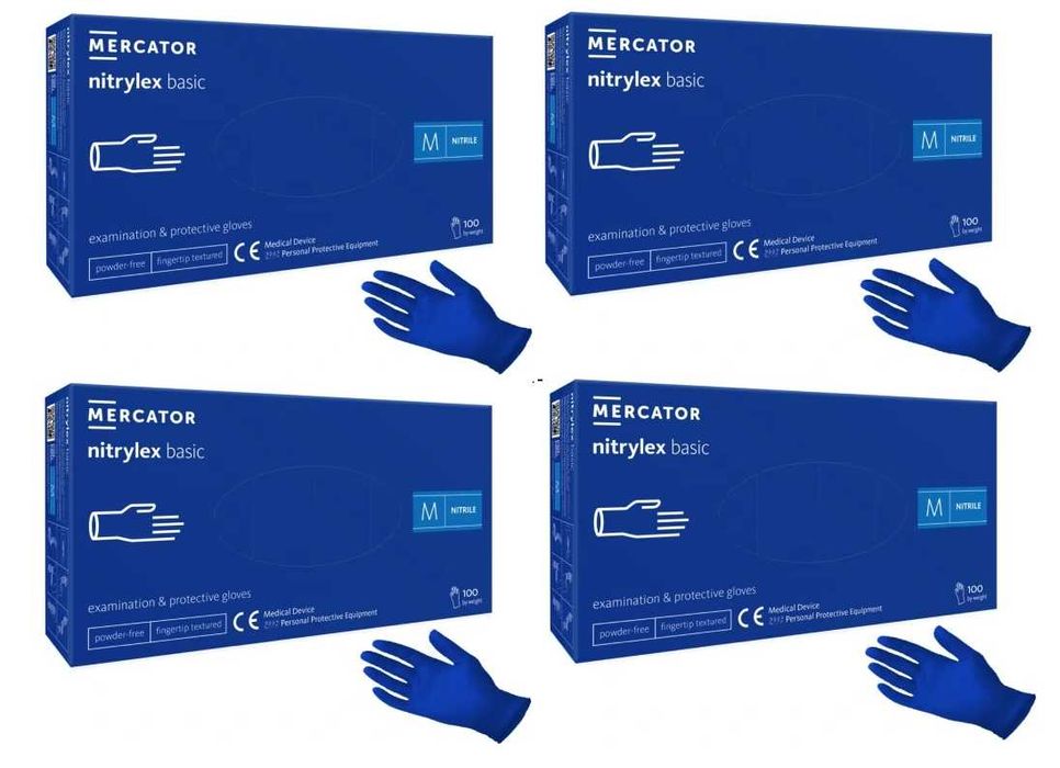 Rękawiczki nitrylowe bezpudrowe Mercator Nitrylex r. M 100 szt.