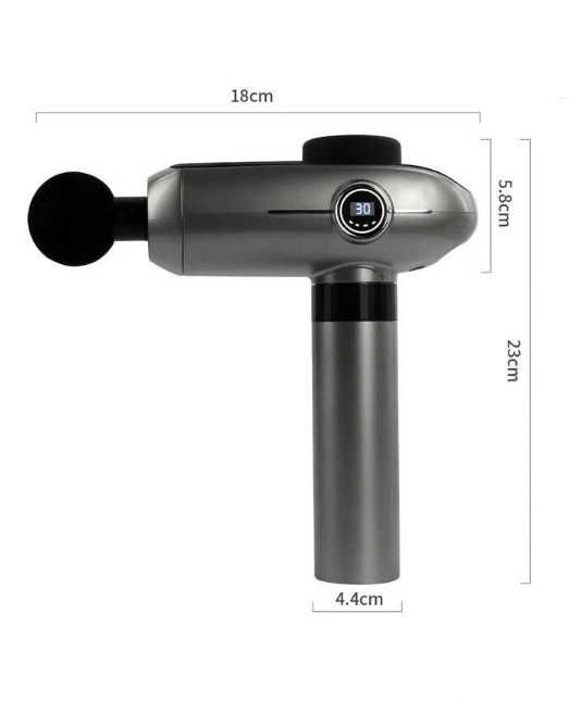 Pistolet do masażu Invdely 6 głowic masujących 30 poziomów prędkości