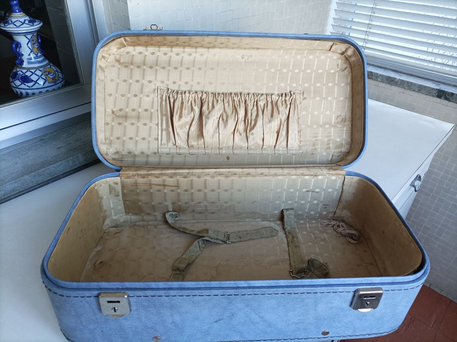 Mala de viagem vintage azul