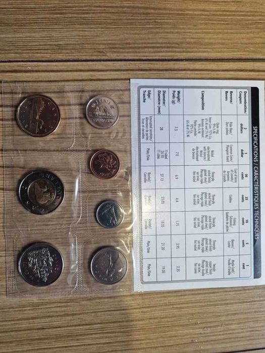Conjunto de 7 moedas Canada não circuladas 2002