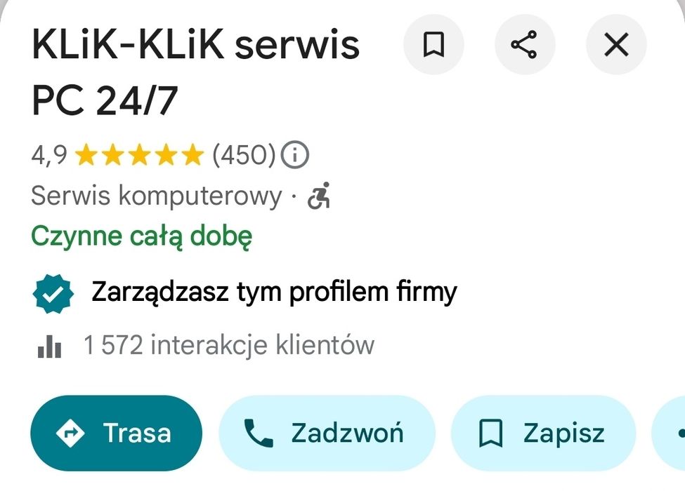 KLiK-KLiK serwis PC 24/7 Tanio - Dojazd