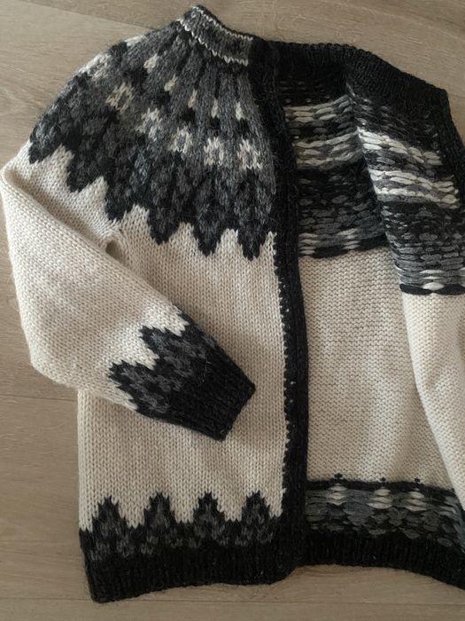 Sweter wełna owcza kardigan góralski S M