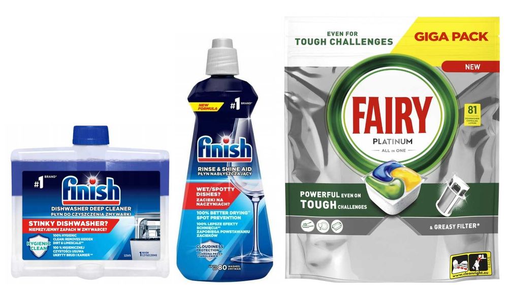 Kapsułki do zmywarki Fairy Platinium All in One Lemon 96 szt.+zestaw