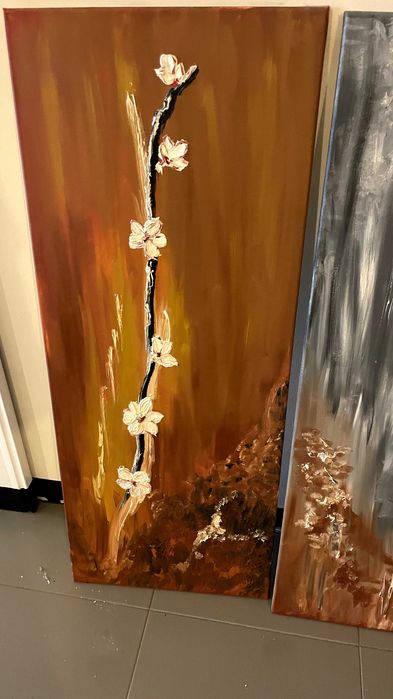 Set of 5 Flower Paintings in Various Colors64585435285505121