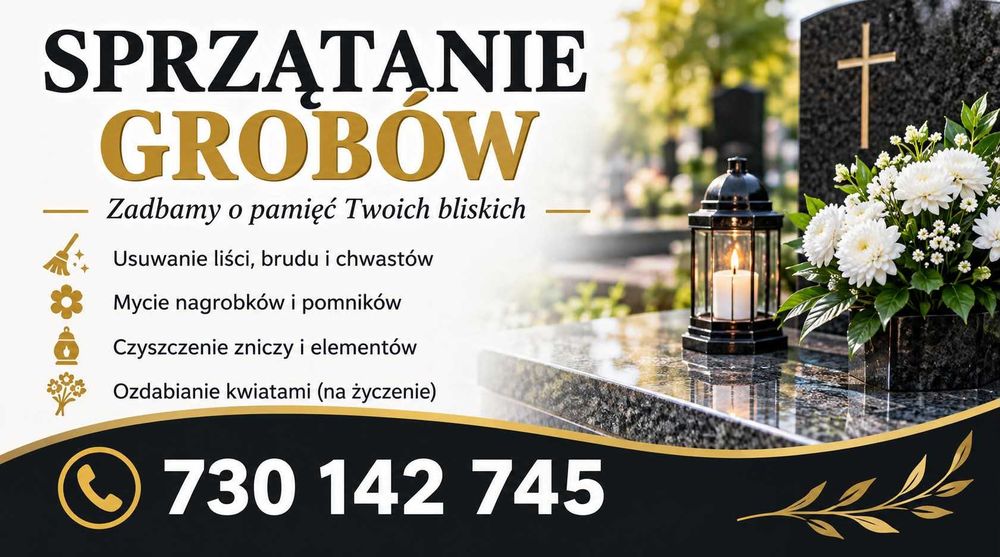 Sprzątanie i mycie nagrobków – od 100 zł | Kielce i okolice