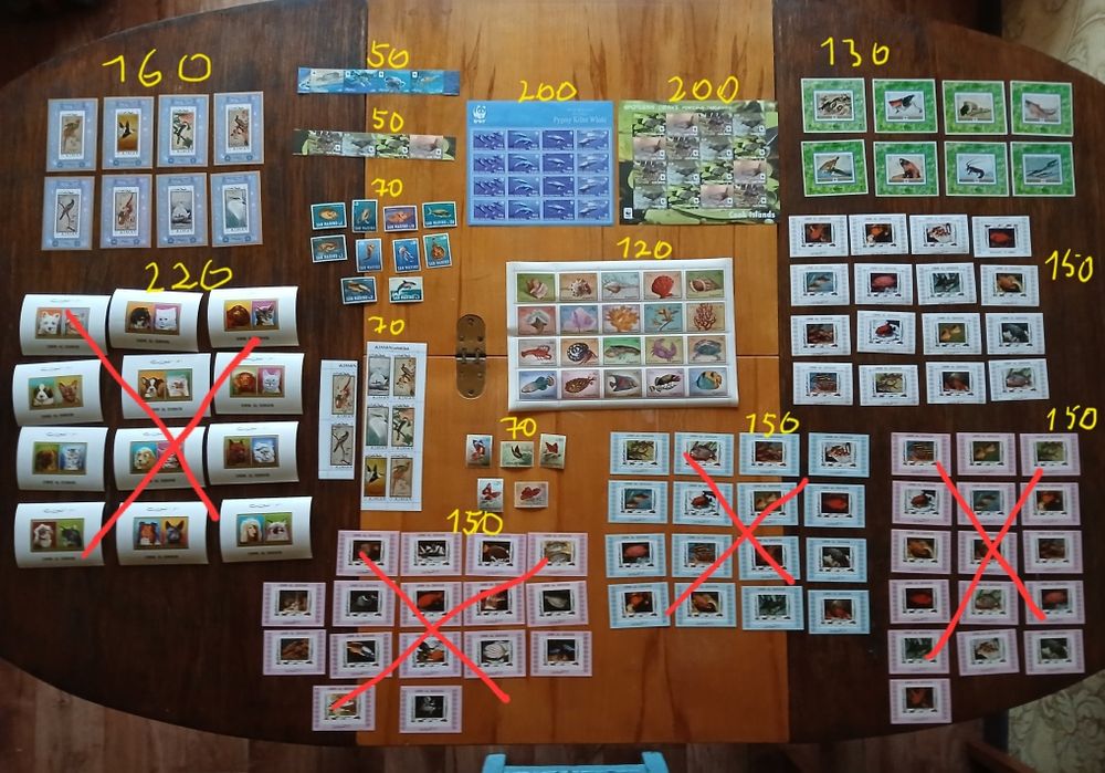 Продам марки фауна птицы рыбки собаки кошки бабочки жуки