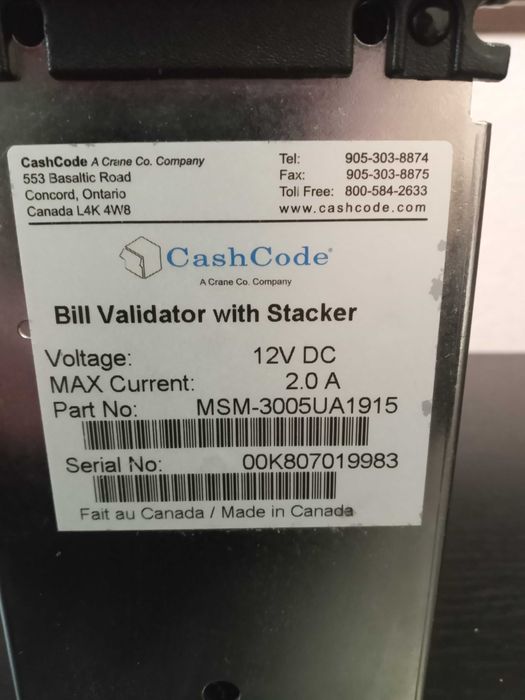 CashCode MSM 3005UA | MVU 1024UA 12V | Після ТО | Готові до роботи
