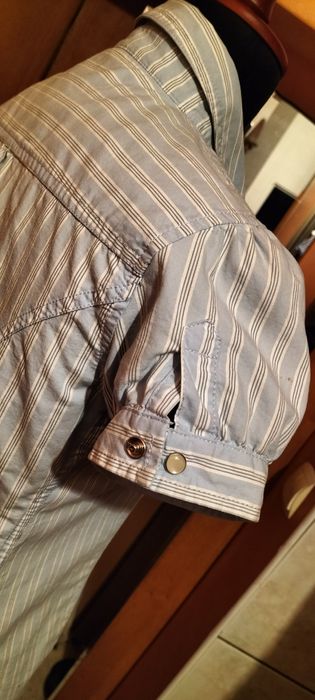 Bluzka koszula Tommy Hilfiger damska taliowana krótki rękaw napy