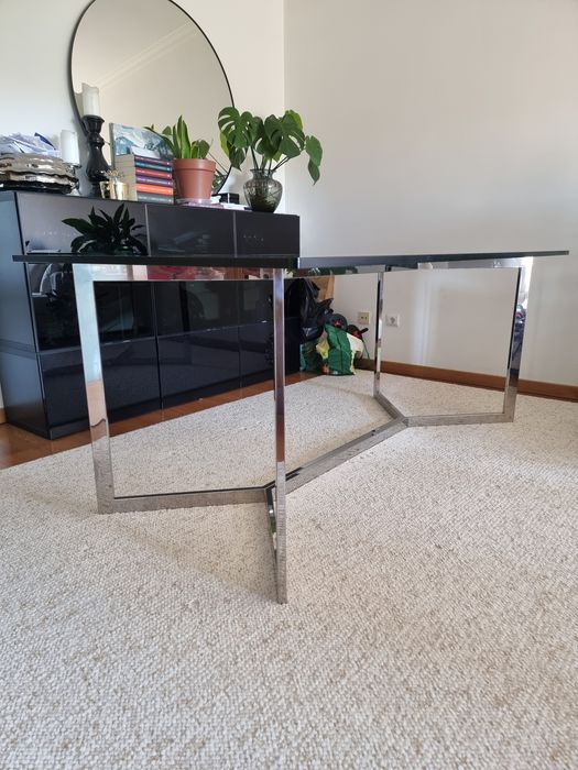 Mesa jantar vidro e inox