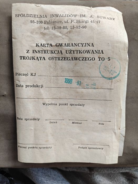 Trójkąt ostrzegawczy 1990r.