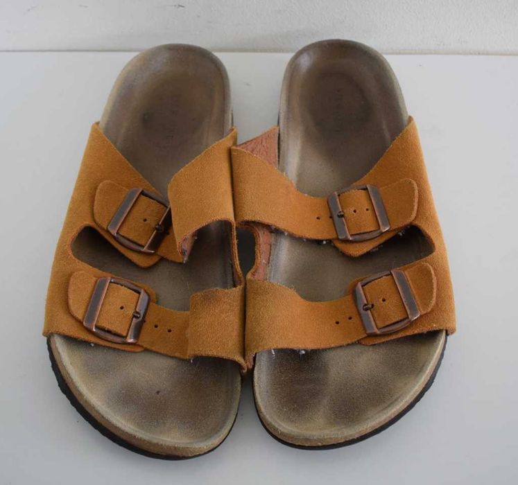 Pier One skórzane brązowe klapki 44