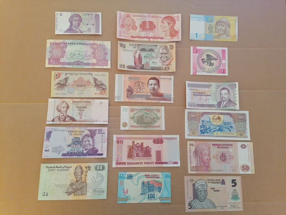 Zestaw banknotów świata 54szt UNC
