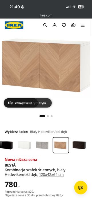 Szafka ścienna wisząca ikea besta
