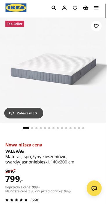 Materac IKEA Valevag