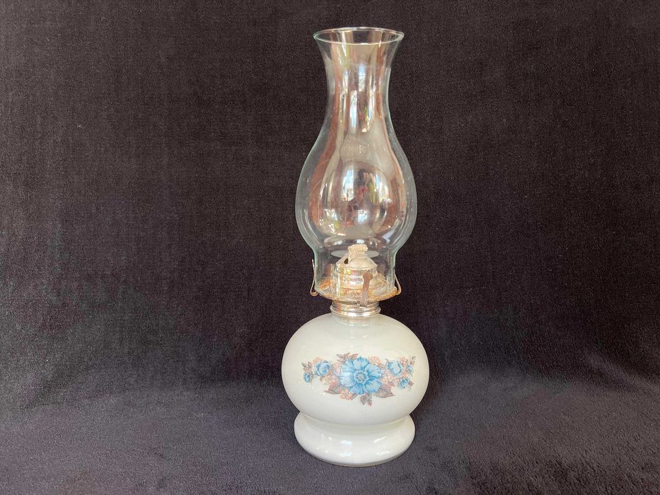 Lampa Naftowa Ceramika Vintage Antyk