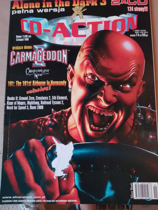 kultowy magazy CD-Action – konkretnie numer 11/1998 (30) z listopada 1998 roku - carmageddon 2 i inne opisy gier