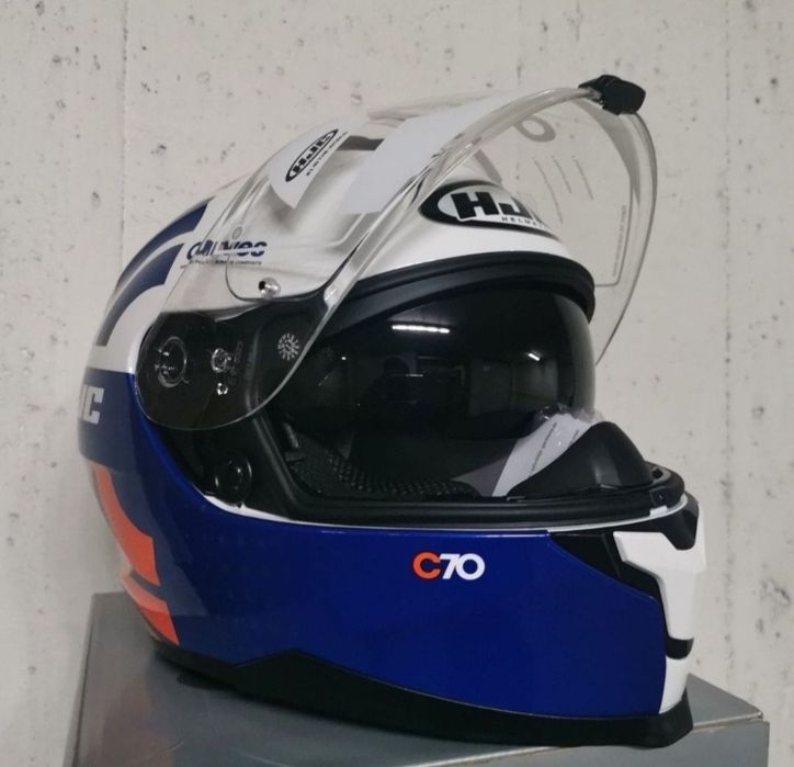Capacete HJC C70 Curves White / Blue ( L )( NOVO )
