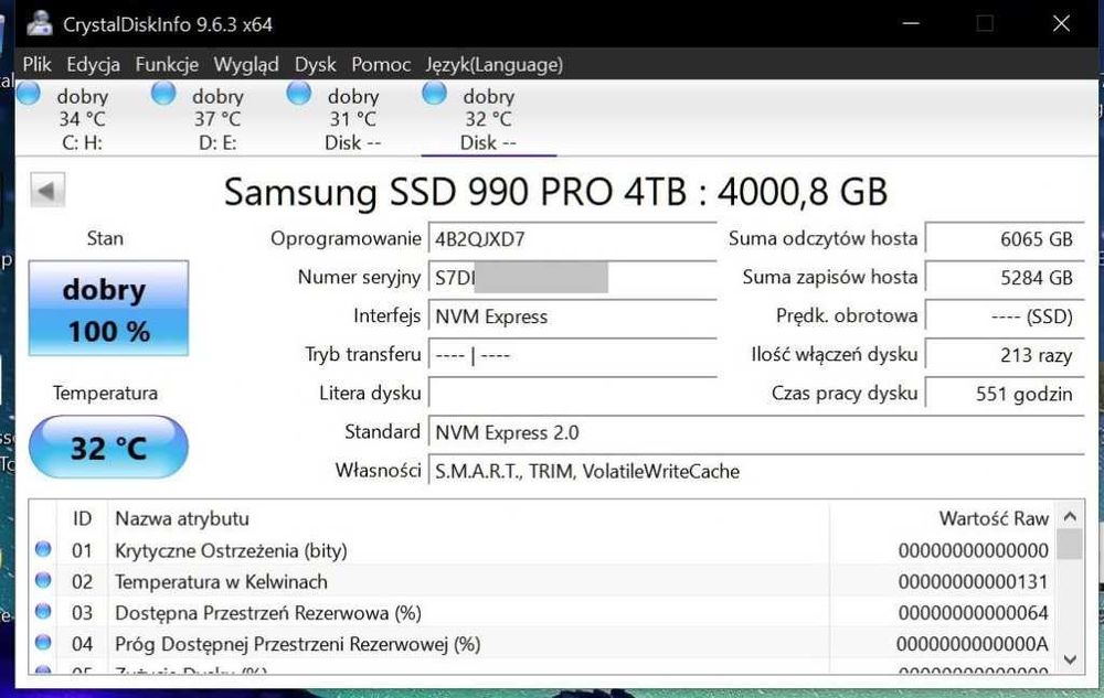2X Samsung 990 Pro 4TB SSD nVme = 8TB RAID 0 + ASUS HYPER M.2 GEN 4 GW