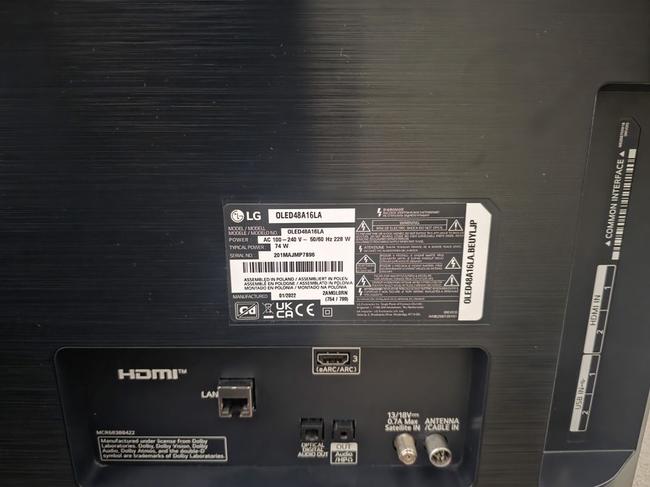 Tv Lg oled 4k 48a16la  48'' com avaria