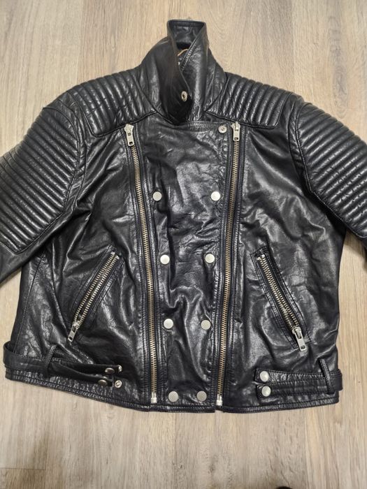 Leather jacket mango кожанка манго  байкерська